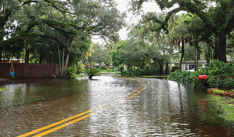 Flooded street in Florida